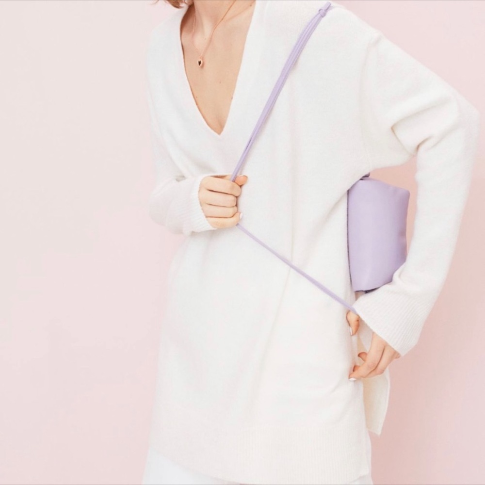 H&M Oversized Knit White Tunic Sweater